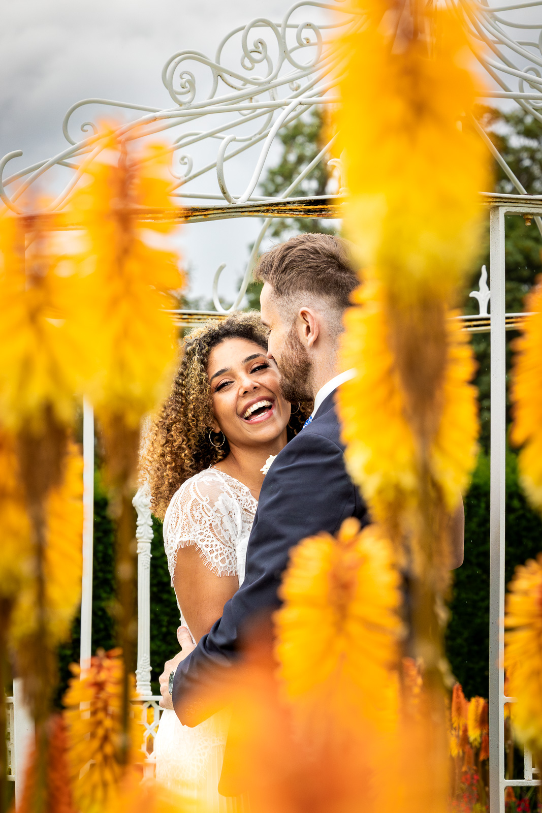 Bride and groom at Micklefield Hall.